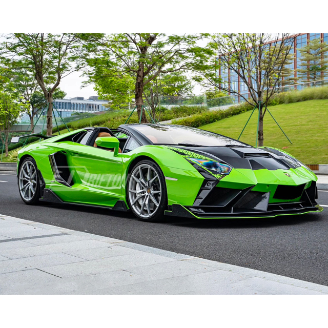 CMST Sytle Full Exposed Dry Carbon Fiber Front End Bumper Fenders Hood Combo For Lamborghini Aventador & S & SV  LP700 LP740 LP750 2011-2021