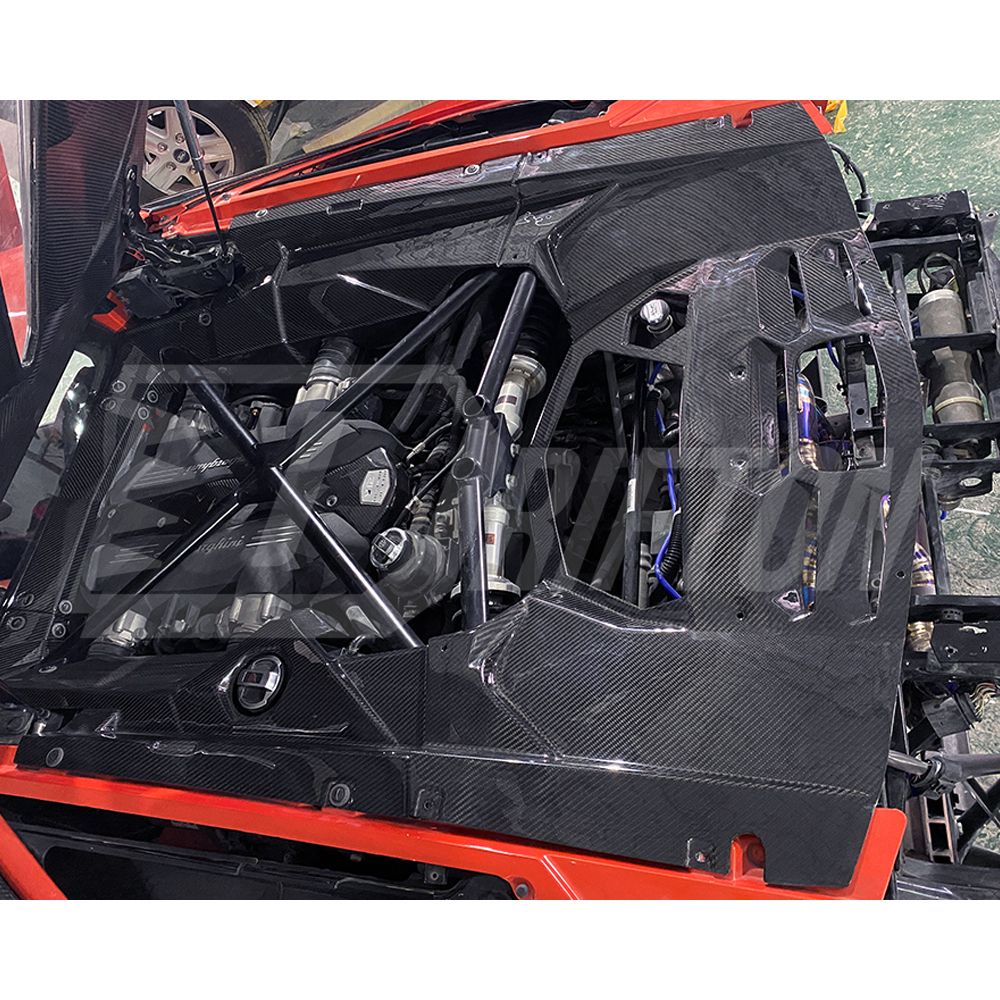 Dry Carbon Fiber Engine Bay Panel Set For Lamborghini Aventador LP700 Coupe 2011-2015