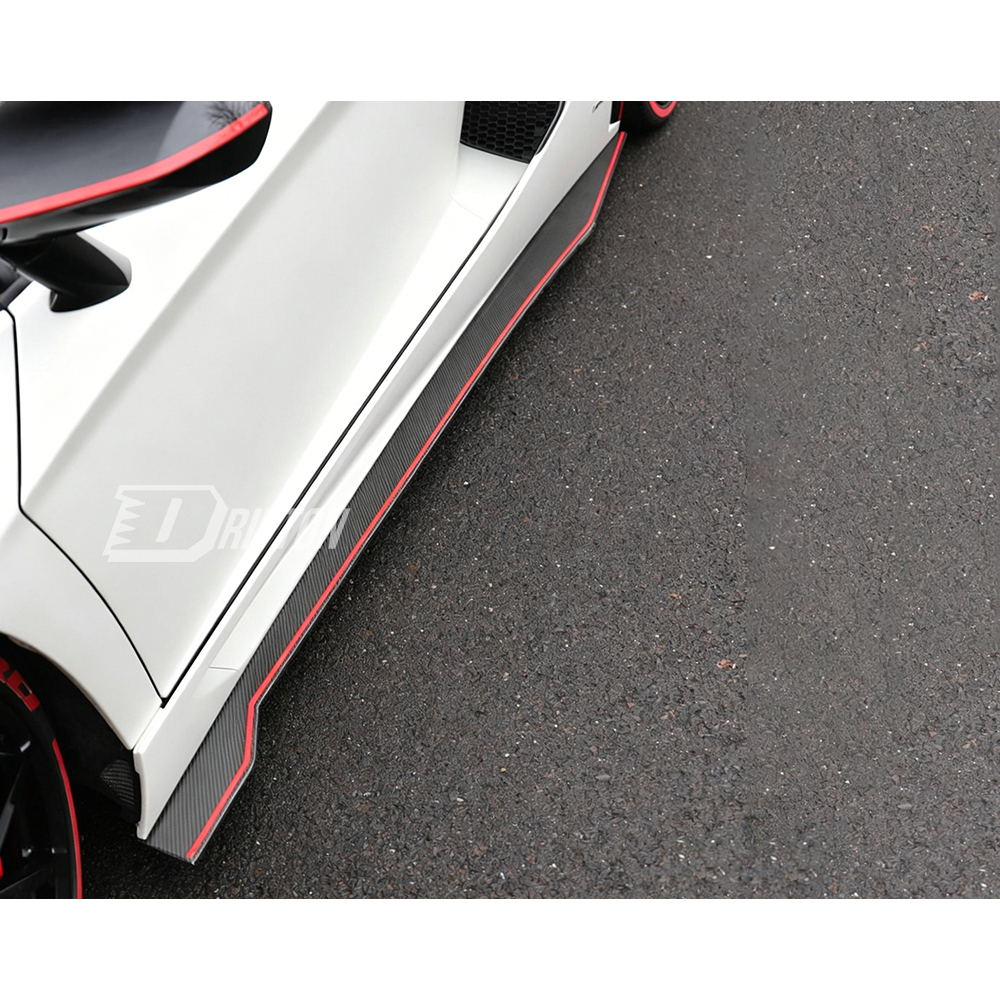 Dry Carbon Fiber Side Skirt Extension Panels For Lamborghini Aventador LP700 2011-2015