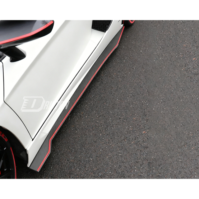 Dry Carbon Fiber Side Skirt Extension Panels For Lamborghini Aventador LP700 2011-2015
