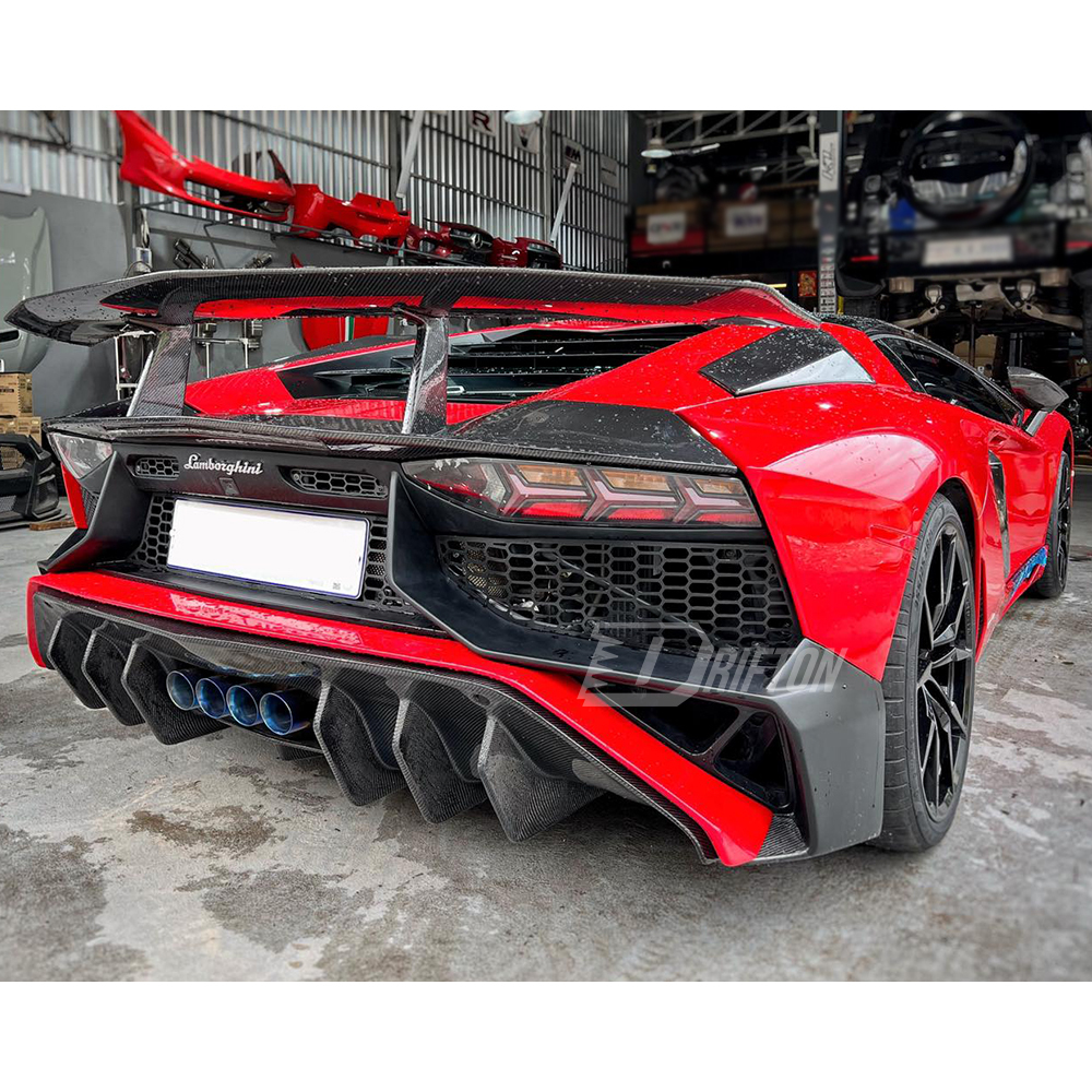 LP750 SV Style Dry Carbon Fiber Rear Spoiler Trunk Base Lid For Lamborghini Aventador LP700 2011-2015