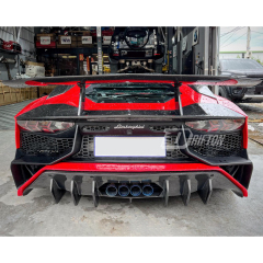 LP750 SV Style Dry Carbon Fiber Rear Spoiler Wing With Primerd Base Lid For Lamborghini Aventador & S & SV  LP700 LP740 LP750 2011-2021