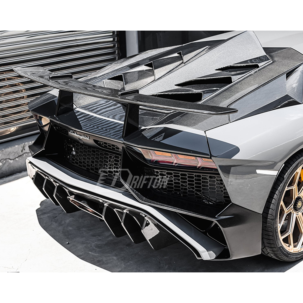 LP750 SV Style Dry Forged Carbon Fiber Rear Spoiler Wing With Primerd Base Lid For Lamborghini Aventador & S & SV  LP700 LP740 LP750 2011-2021