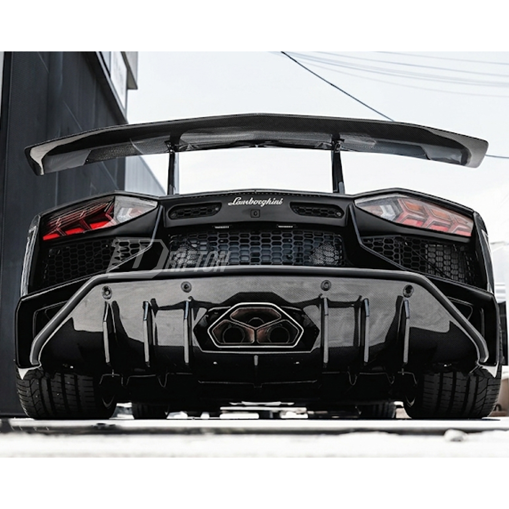 LP750 SV Style Dry Forged Carbon Fiber Rear Spoiler Wing With Primerd Base Lid For Lamborghini Aventador & S & SV  LP700 LP740 LP750 2011-2021