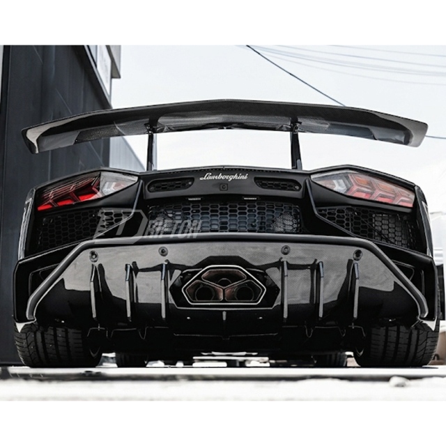 LP750 SV Style Dry Forged Carbon Fiber Rear Spoiler Wing With Primerd Base Lid For Lamborghini Aventador & S & SV  LP700 LP740 LP750 2011-2021
