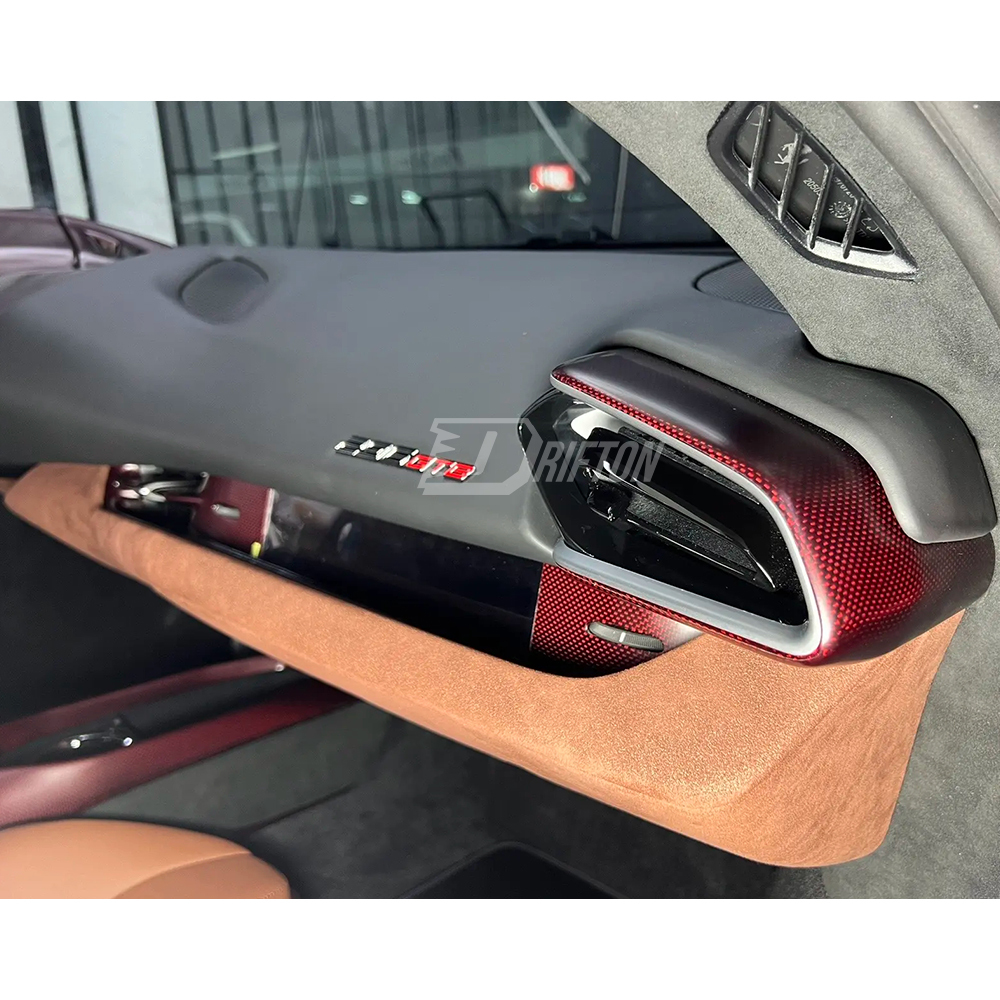 Dry Carbon Fiber Interiors Kits Lateral Passenger Display Panel For Ferrari 296 GTB & GTS 2021-2025