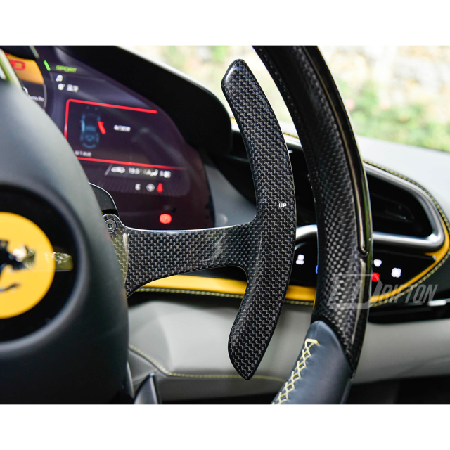 Dry Carbon Fiber Interiors Kits Steering Wheel Gear Shift Paddle For Ferrari 296 GTB & GTS 2021-2025