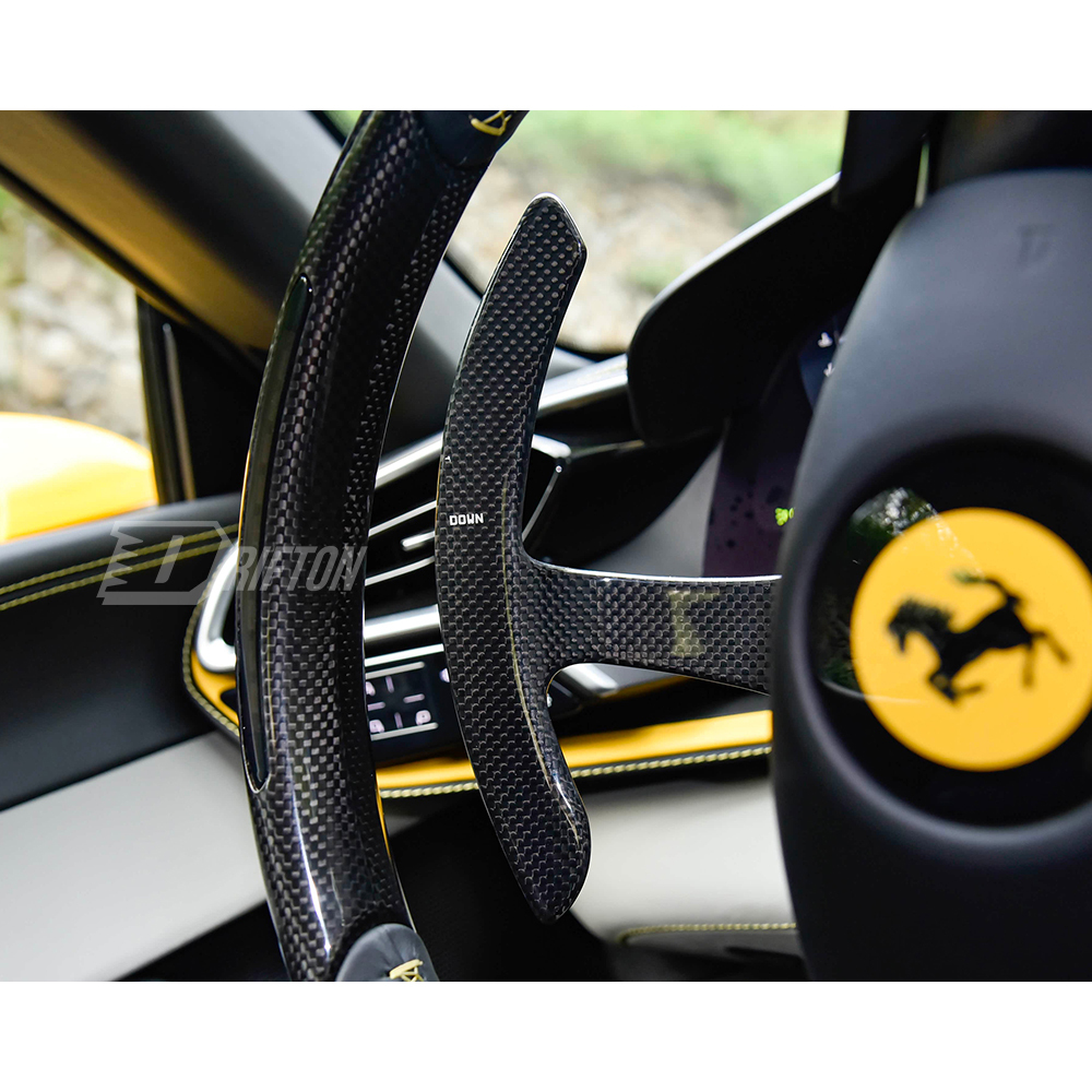 Dry Carbon Fiber Interiors Kits Steering Wheel Gear Shift Paddle For Ferrari 296 GTB & GTS 2021-2025