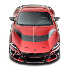 Mansory Style Partial Exposed Dry Carbon Fiber Hood Bonnet For Ferrari Roma 2020-2025