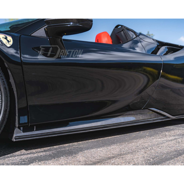 Novitec Style Dry Carbon Fiber Side Skirts For Ferrari SF90 Stradale & Spider