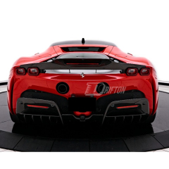 RYFT Style Dry Carbon Fiber Rear Spoiler Wing Set For Ferrari SF90