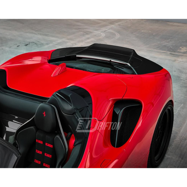 RYFT Style Dry Carbon Fiber Rear Spoiler Wing Set For Ferrari SF90