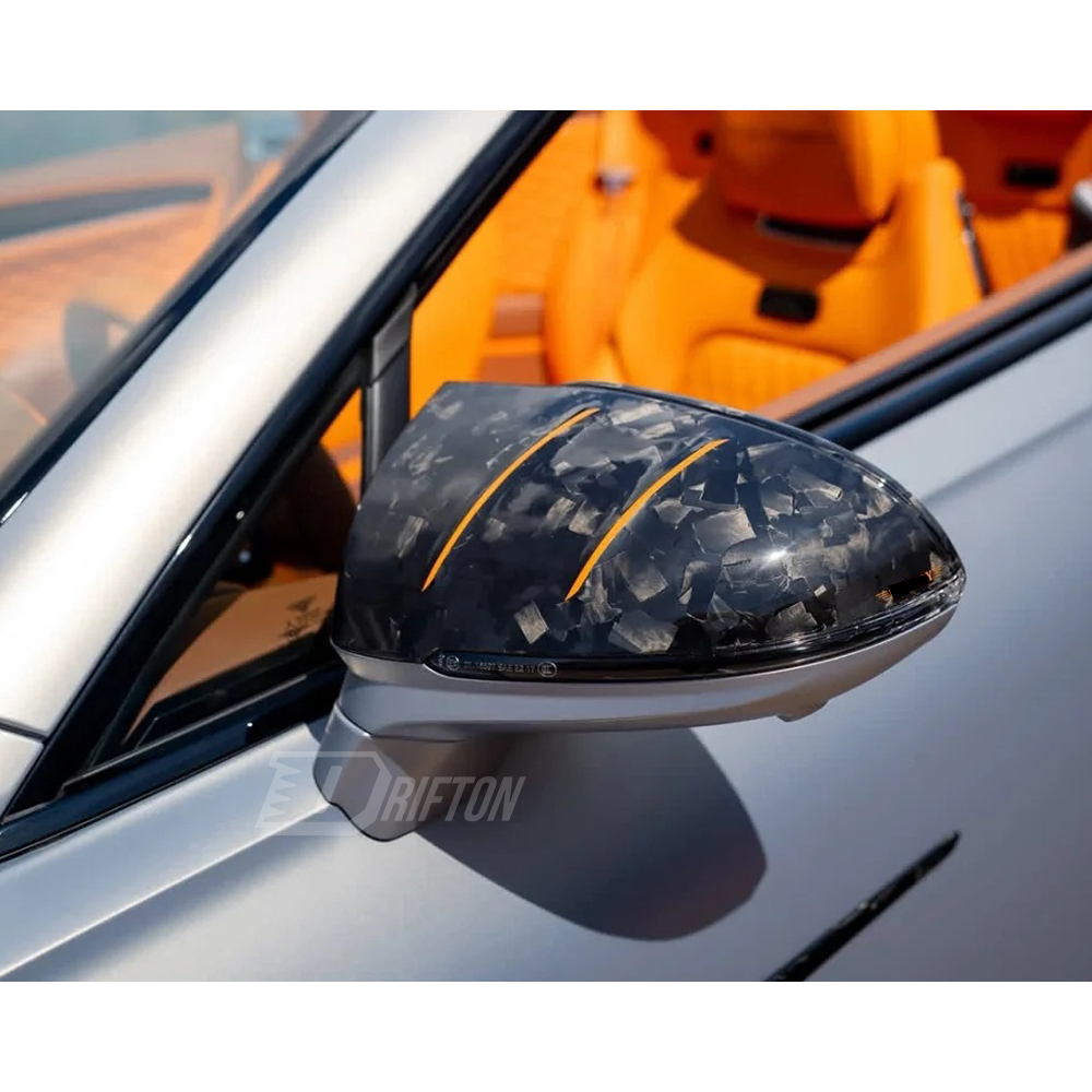 Mansory Style Dry Carbon Fiber Side Mirror Caps For Bentley Continental GT & GTC 2025+