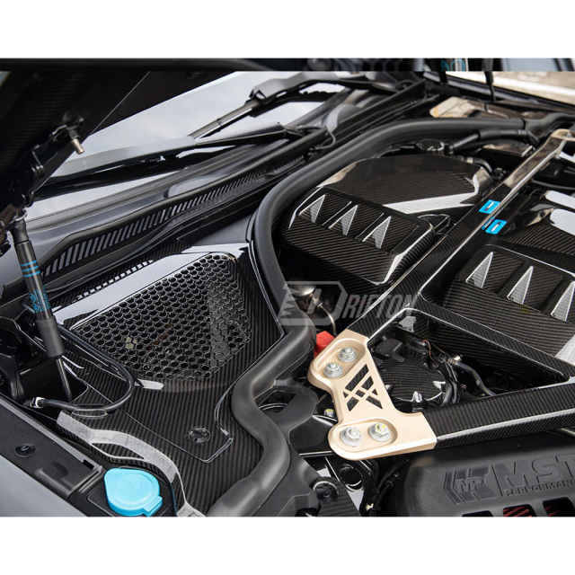 Dry Carbon Fiber Engine Bay Cowl Panel Top Grill Cover For BMW G80 G81 M3 G82 G83 M4 2020-2024