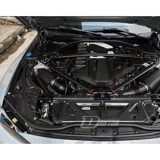 Dry Carbon Fiber Engine Bay Headlights Panels Cover For BMW G80 G81 M3 G82 G83 M4 2020-2024