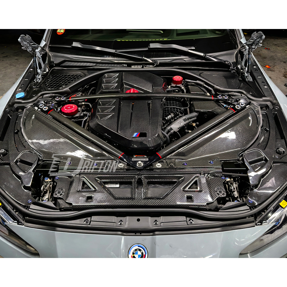 Dry Carbon Fiber Engine Bay Strut Bar Brace Set For BMW G80 G81 M3 G82 G83 M4 2020-2024