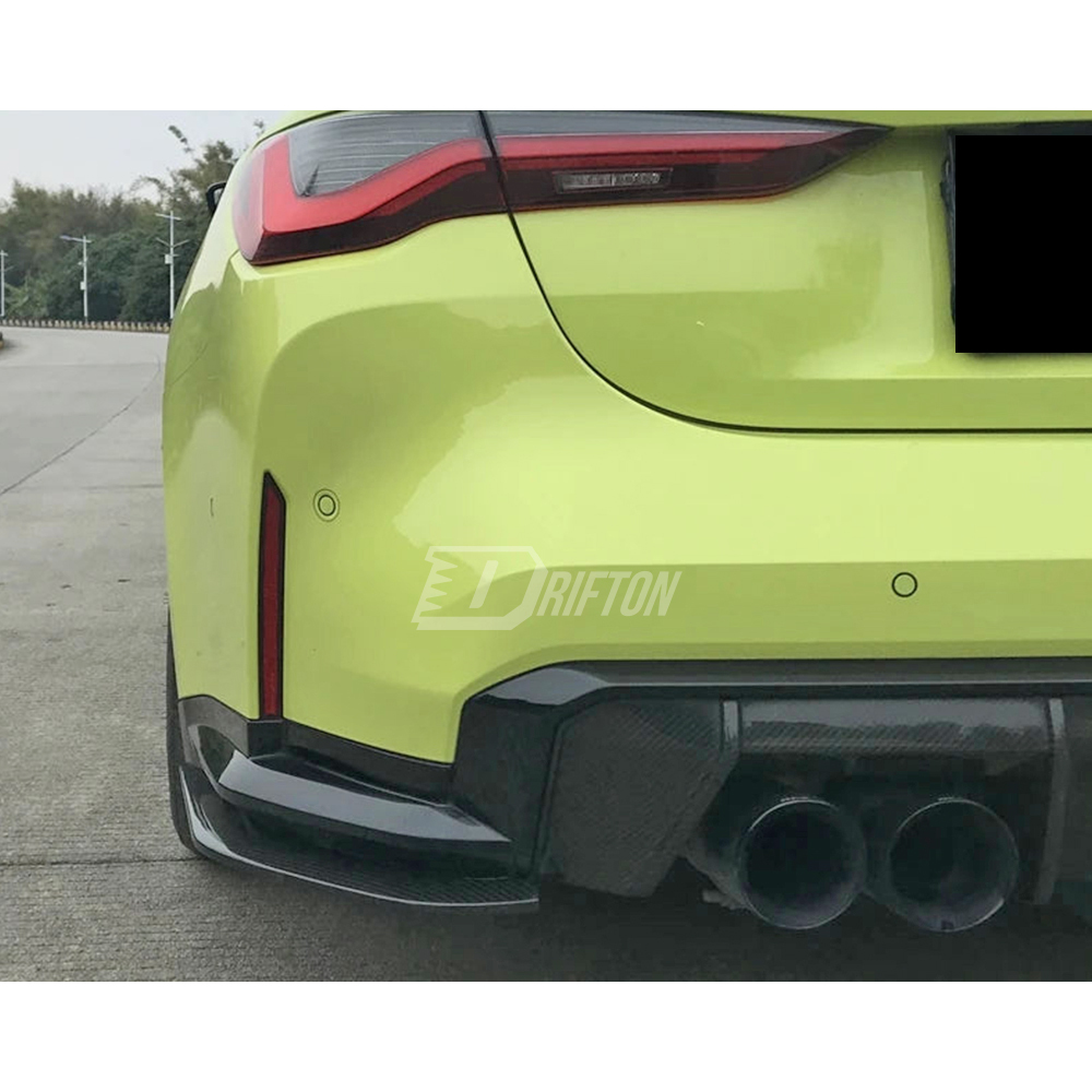 R44 Style Dry Carbon Fiber Rear Spats Splitters For BMW G80 G81 M3 G82 G83 M4 2020-2024