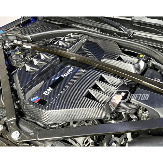 S58 Eventuri Style Dry Carbon Fiber Engine Bay Cover For BMW G80 G81 M3 G82 G83 M4 2020-2024