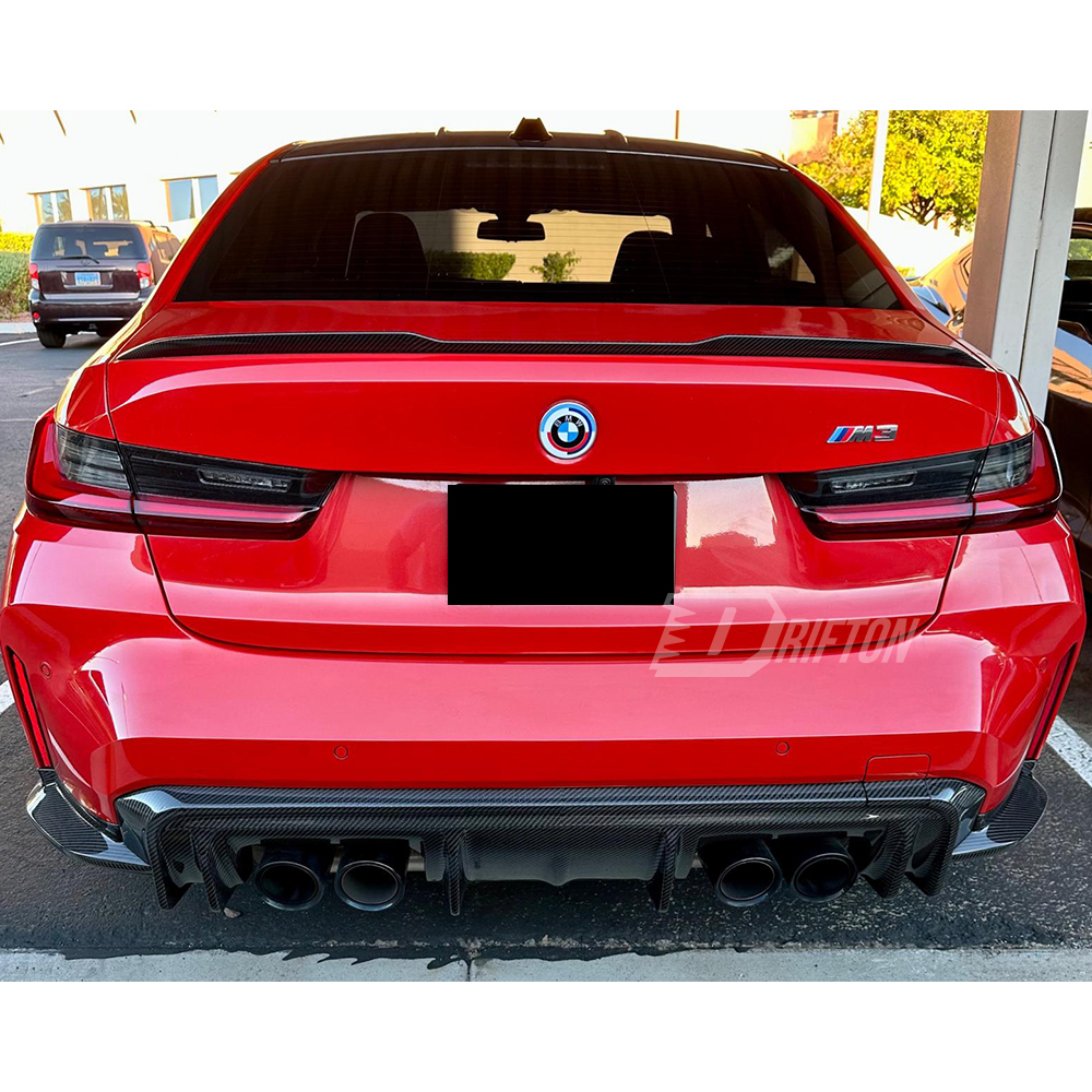 3D Style Dry Carbon Fiber Rear Diffuser For BMW G80 G81 M3 G82 G83 M4 2020-2024