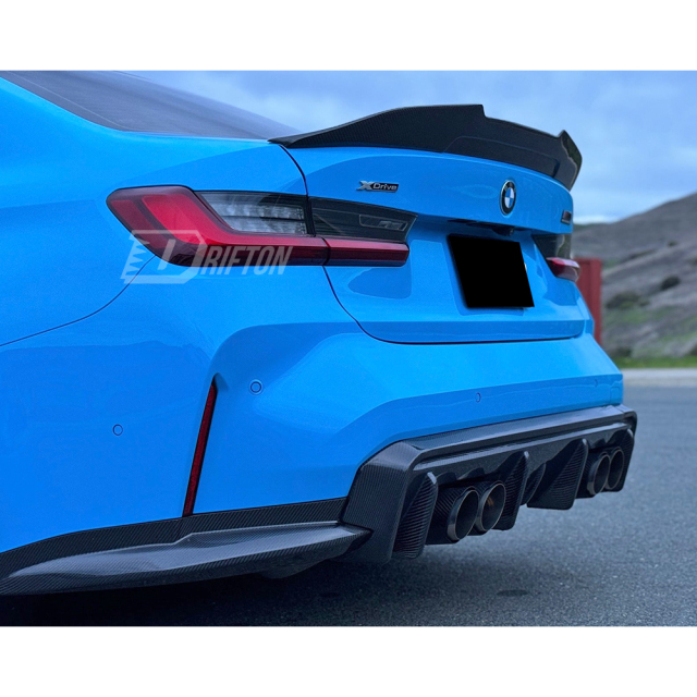 3D Style Dry Carbon Fiber Rear Diffuser For BMW G80 G81 M3 G82 G83 M4 2020-2024