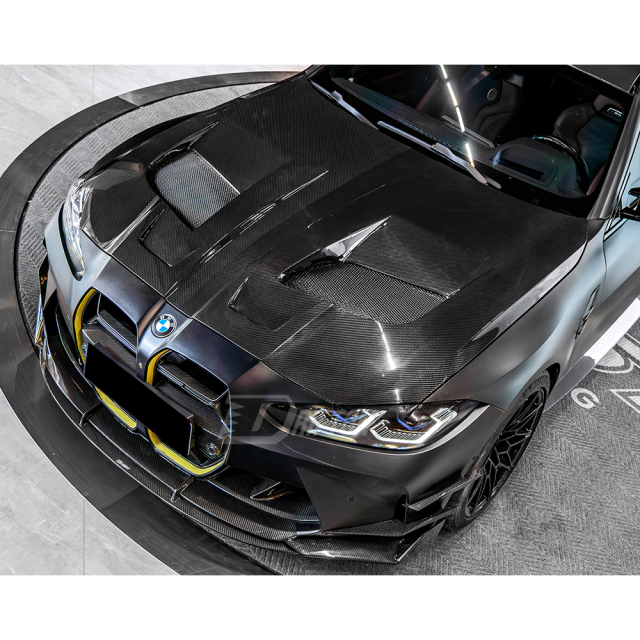 CMST Racing Style Dry Carbon Fiber Engine Hood Bonnet For BMW G80 G81 M3 G82 G83 M4 2020-2024