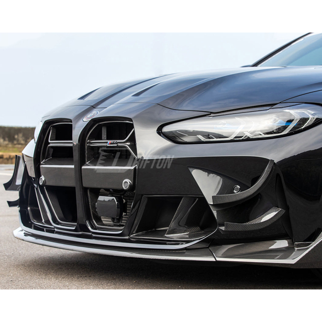GT4 Style Dry Carbon Fiber Front Canards For BMW G80 G81 M3 G82 G83 M4 2020-2024