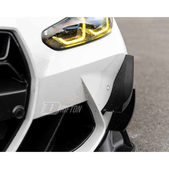 GT4 Style Dry Carbon Fiber Front Canards For BMW G80 G81 M3 G82 G83 M4 2020-2024
