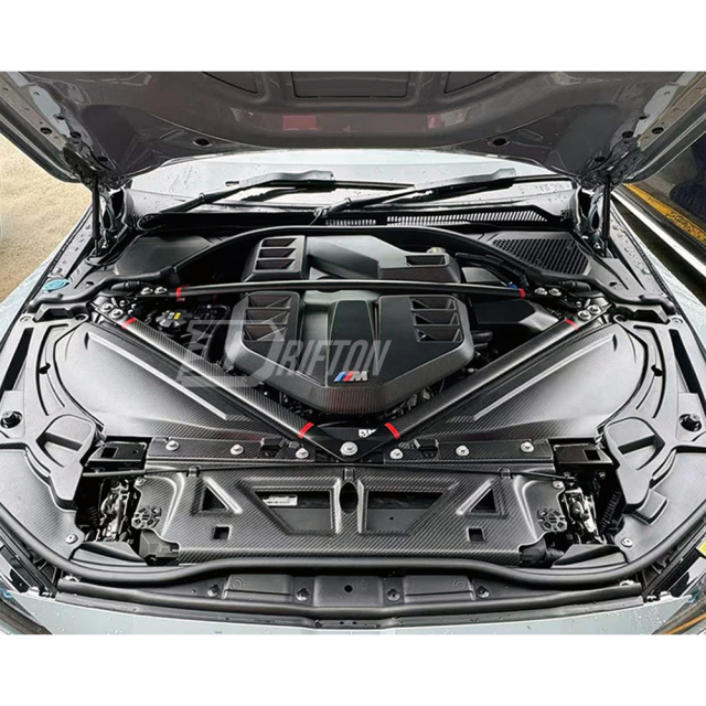 Dry Carbon Fiber Engine Bay Headlights Panels Cover For BMW G87 M2 2023-2027
