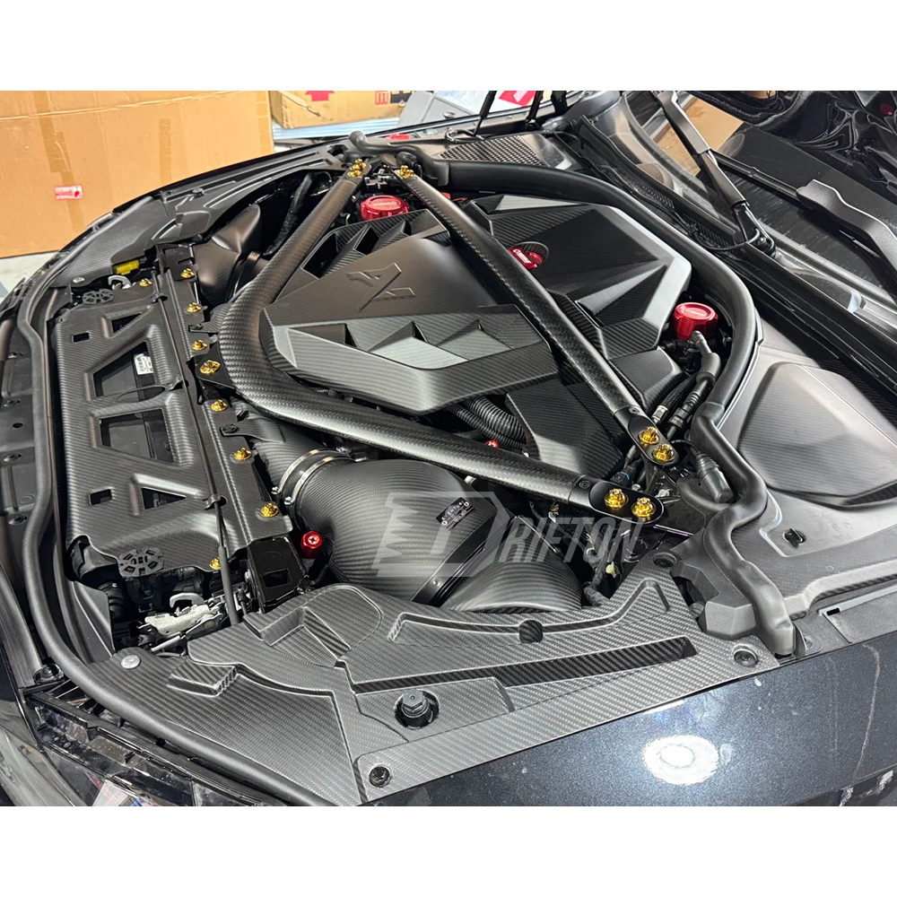 Dry Carbon Fiber Engine Bay Headlights Panels Cover For BMW G87 M2 2023-2027