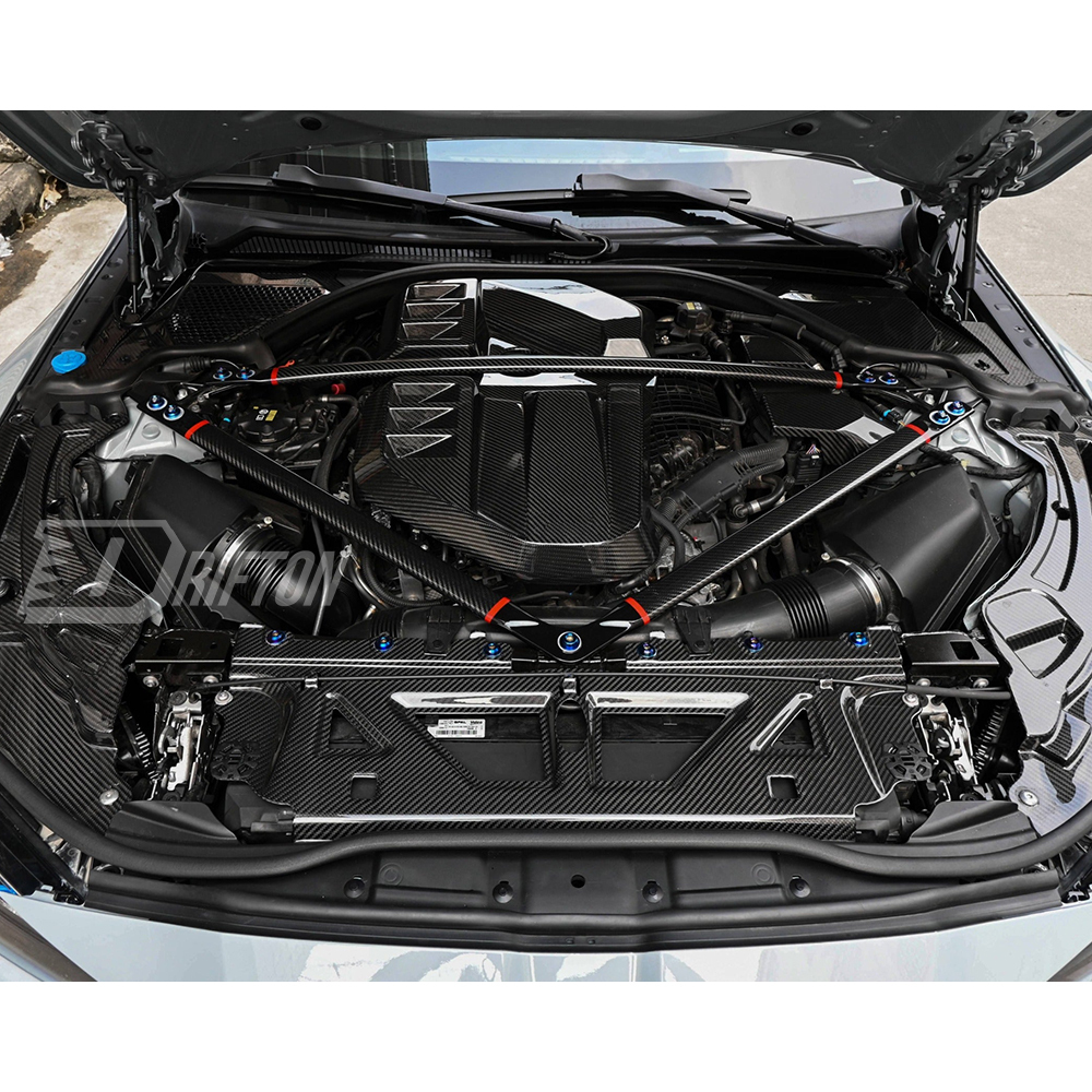 Dry Carbon Fiber Engine Bay Strut Bar Brace Set For BMW G87 M2 2023-2027
