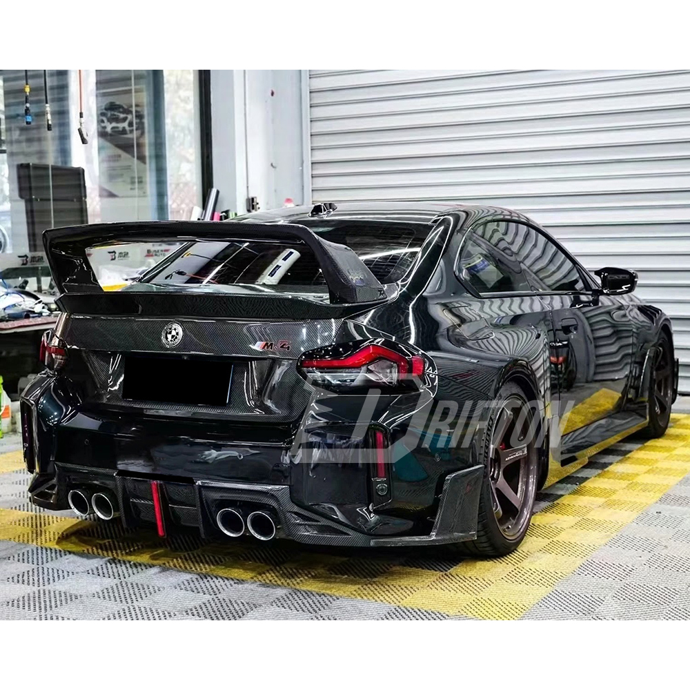 AP V3 Double Deck Style Dry Carbon Fiber Rear Spoiler Wing For BMW G87 M2 2023-2027