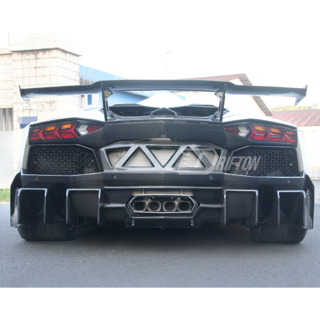 Drifton Sytle Carbon Fiber Rear Spoiler Wing With Base Lid For Lamborghini Aventador & S & SV LP700 LP740 LP750 2011-2021