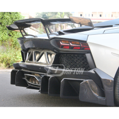 Drifton Sytle Carbon Fiber Rear Spoiler Wing With Base Lid For Lamborghini Aventador & S & SV LP700 LP740 LP750 2011-2021