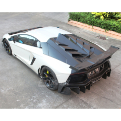 Drifton Sytle Carbon Fiber Rear Spoiler Wing With Base Lid For Lamborghini Aventador & S & SV LP700 LP740 LP750 2011-2021
