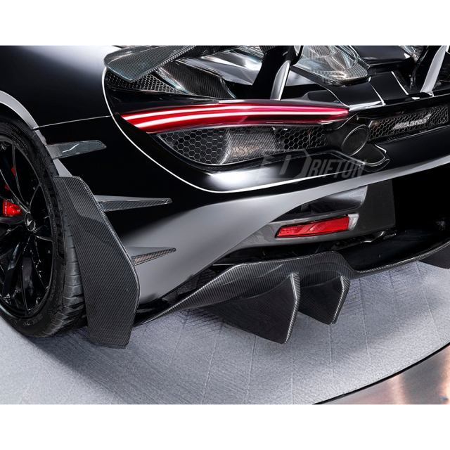 CMST Style Dry Carbon Fiber Rear Bumper Canards Side Panels For Mclaren 720S 2017-2022