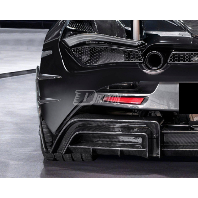 CMST Style Dry Carbon Fiber Rear Bumper Canards Side Panels For Mclaren 720S 2017-2022