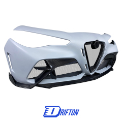 GTAM Style Half Carbon Fiber Front Bumper For Alfa Romeo Giulia 2016-2023
