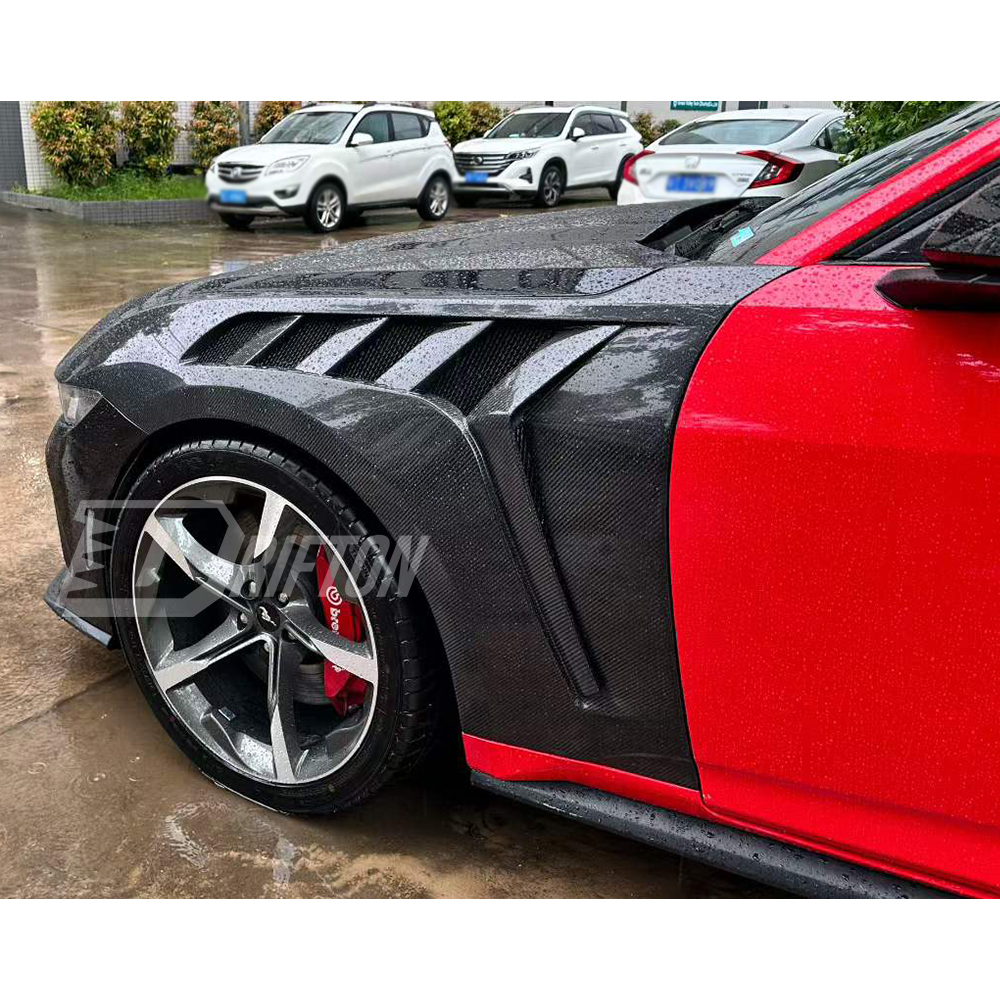 GTD Style Dry Carbon Fiber Fender For Ford Mustang Gen7 S650 2024-On