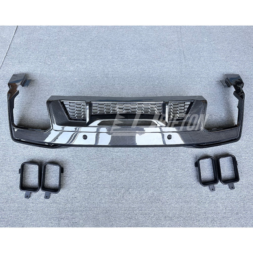 Dark Horse SC Style Dry Carbon Fiber Rear Diffuser with Exhaust System For Ford Mustang Gen7 S650 2024-On