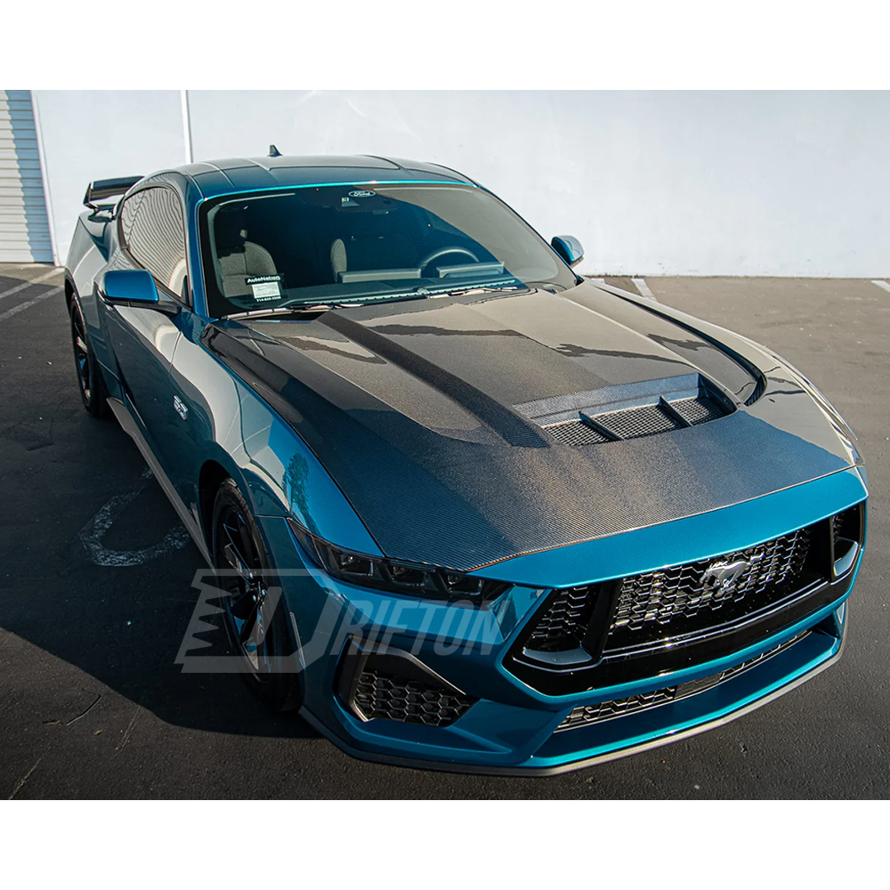 LM Style Carbon Fiber Hood Bonnet For Ford Mustang Gen7 S650 2024-On