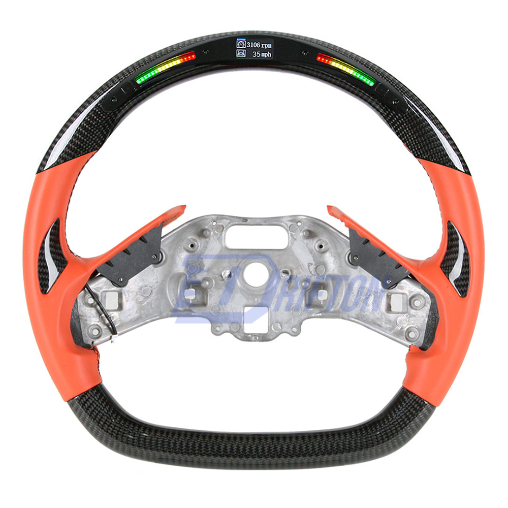 Customized Carbon Fiber RPM LED Display Steering Wheel For Chevrolet Corvette C8 Stingray Z51 & E-Ray & Z06 Z07 2020-2026