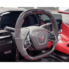 Customized Carbon Fiber RPM LED Display Steering Wheel For Chevrolet Corvette C8 Stingray Z51 & E-Ray & Z06 Z07 2020-2026