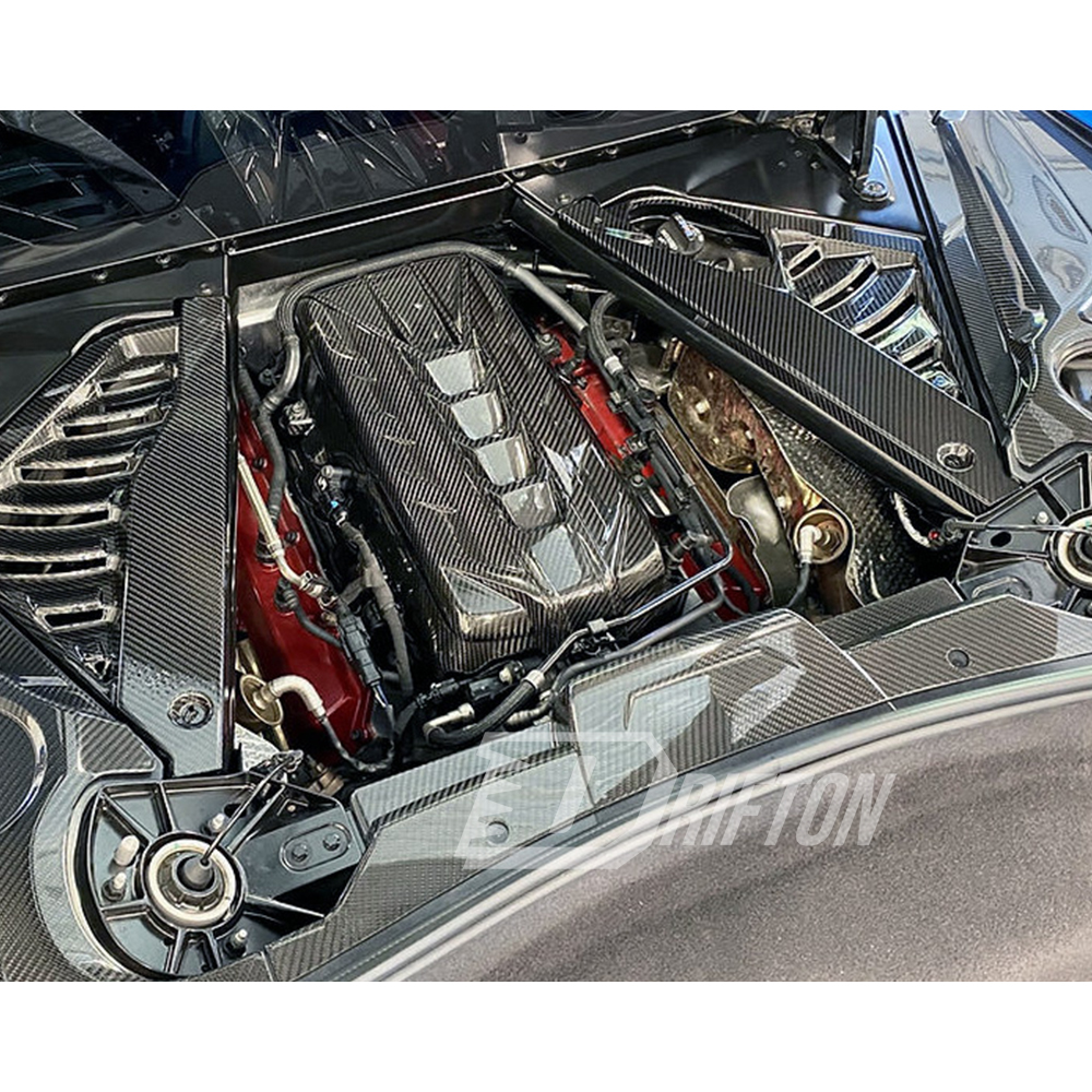 Dry Carbon Fiber Engine Bay Cover For Chevrolet Corvette C8 Coupe Stingray Z51 2020-2026