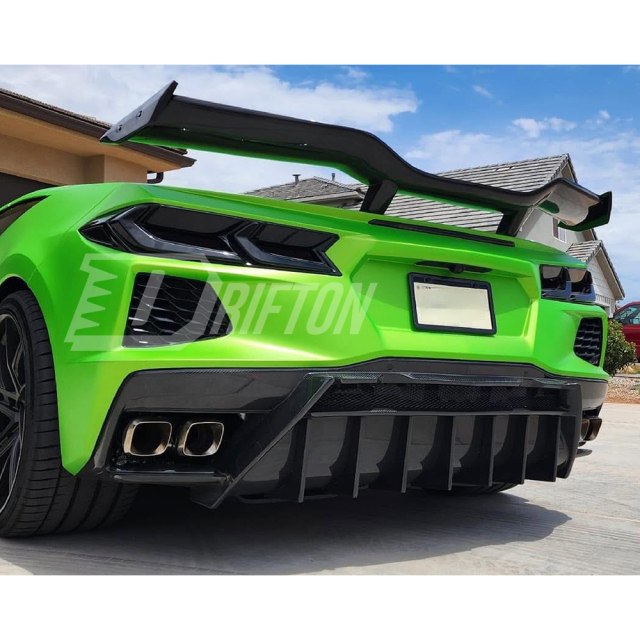 5VM Style Carbon Fiber Rear Diffuser For Chevrolet Corvette C8 Stingray Z51 2020-2026
