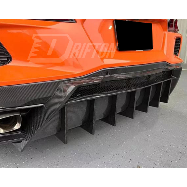 5VM Style Carbon Fiber Rear Diffuser For Chevrolet Corvette C8 Stingray Z51 2020-2026