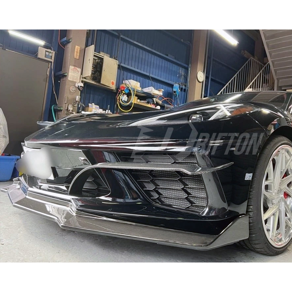 Carbon Fiber Front Bumper Vents Trim For Chevrolet Corvette C8 Stingray Z51 2020-2026
