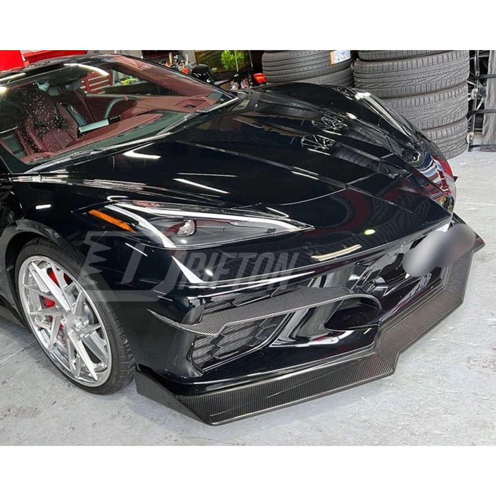 Carbon Fiber Front Bumper Vents Trim For Chevrolet Corvette C8 Stingray Z51 2020-2026