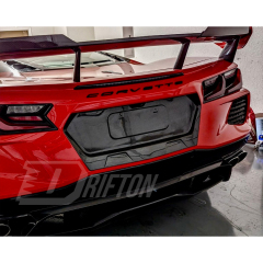 Carbon Fiber Rear License Plate Frame Panel Cover For Chevrolet Corvette C8 Stingray Z51 2020-2026