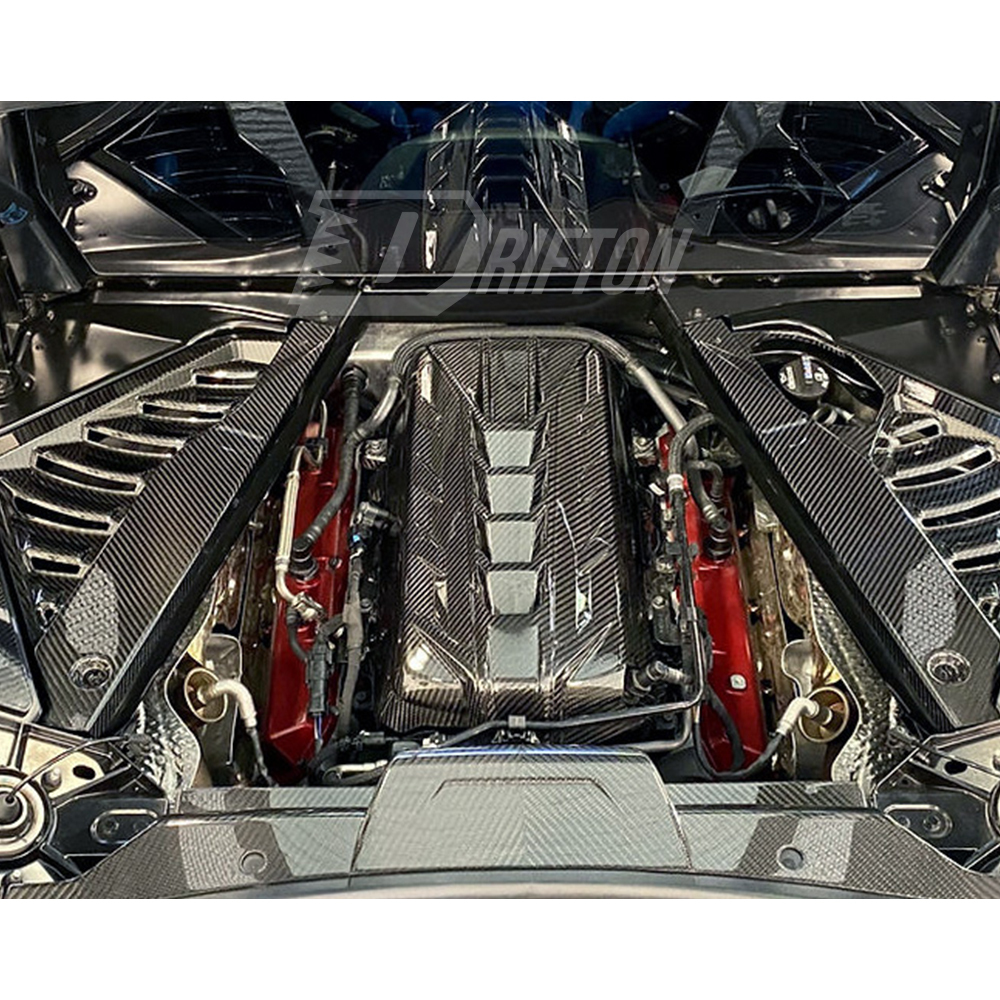 Dry Carbon Fiber Engine Bay Cover For Chevrolet Corvette C8 Coupe Stingray Z51 2020-2026