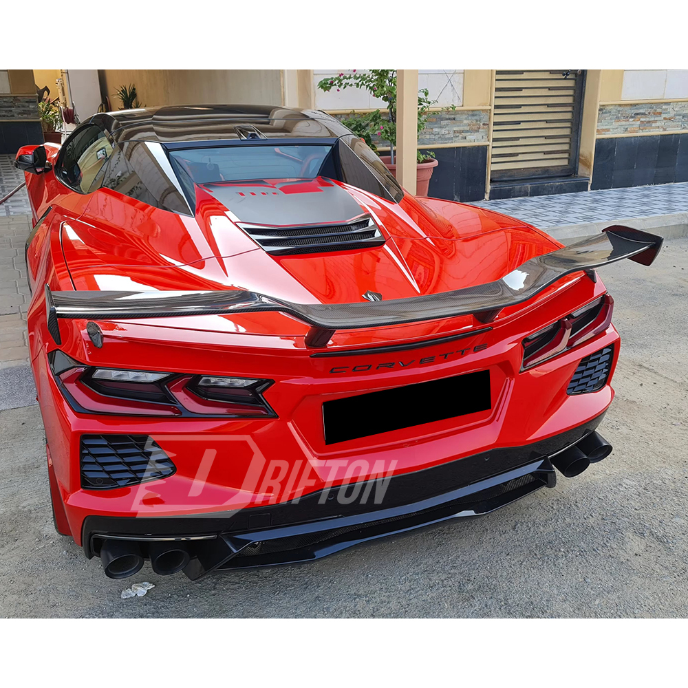 Z06 Style Carbon Fiber Rear Spoiler Wing For Chevrolet Corvette C8 Stingray Z51 2020-2026
